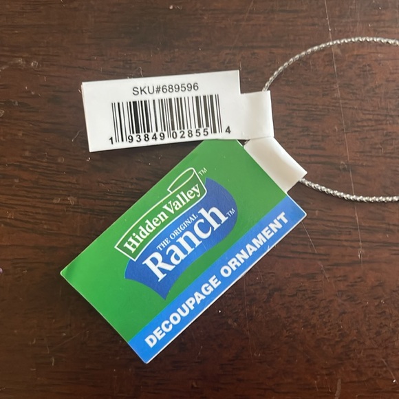 NWT Hidden Valley Ranch Dressing Decoupage Christmas Tree Ornament - Picture 2 of 4